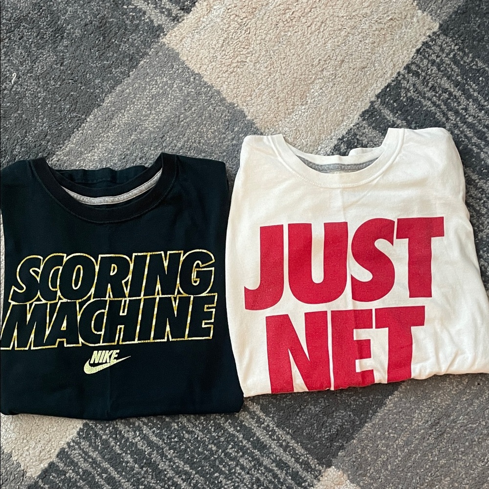 Nike Black and White Tees with Bold Graphics